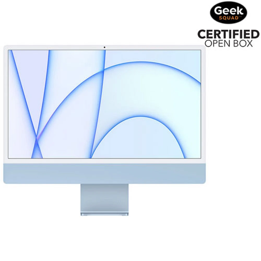 Boîte ouverte - iMac 24 po Apple (printemps 2021) - Bleu (M1 Apple/proc. 8 coeurs/SSD 256 Go/RAM 8 Go) - Ang