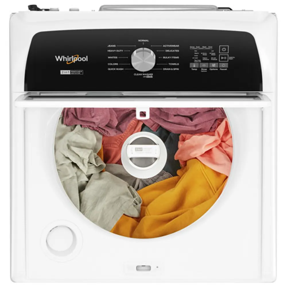 Laveuse à chargement par le haut HE de 5,4 pi³ de Whirlpool (WTW5057LW) - Blanc