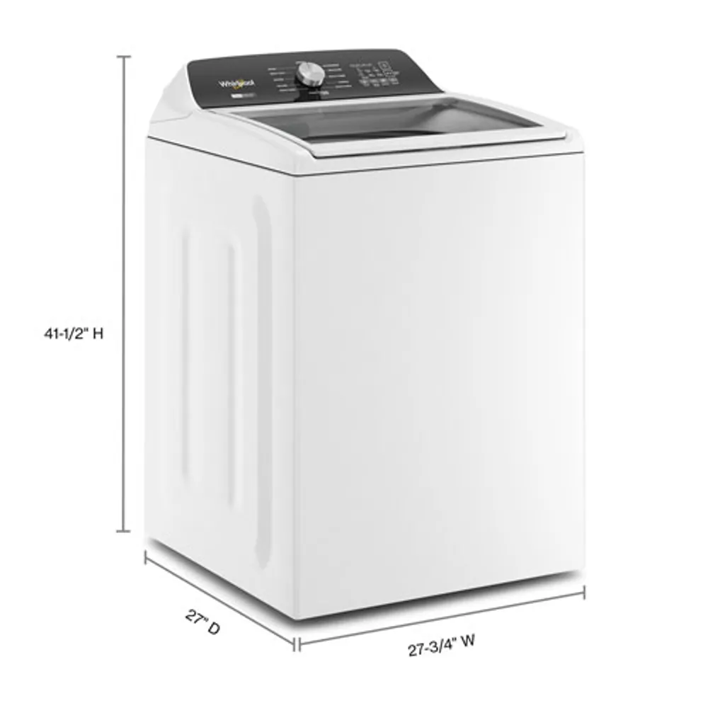 Laveuse à chargement par le haut HE de 5,4 pi³ de Whirlpool (WTW5057LW) - Blanc