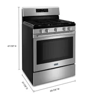 Maytag 30" 5.0 Cu. Ft. Fan Convection 5-Burner Gas Air Fry Range (MGR7700LZ) -Stainless Steel