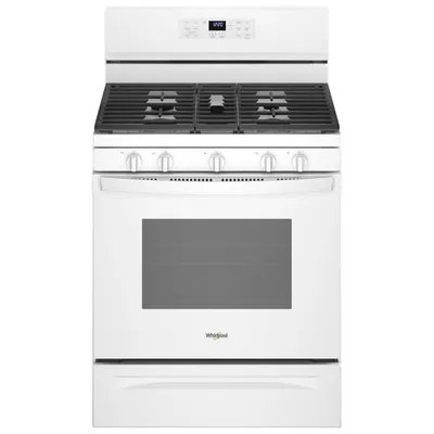 Whirlpool 30" 5.0 Cu. Ft. Self-Clean 5-Burner Freestanding Gas Air Fry Range (WFG550S0LW) - White