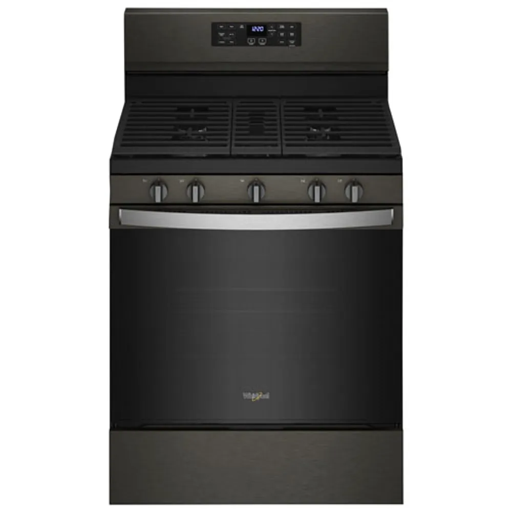 Whirlpool 30" 5.0 Cu. Ft. Self-Clean 5-Burner Gas Air Fry Range (WFG550S0LV) - Black Stainless