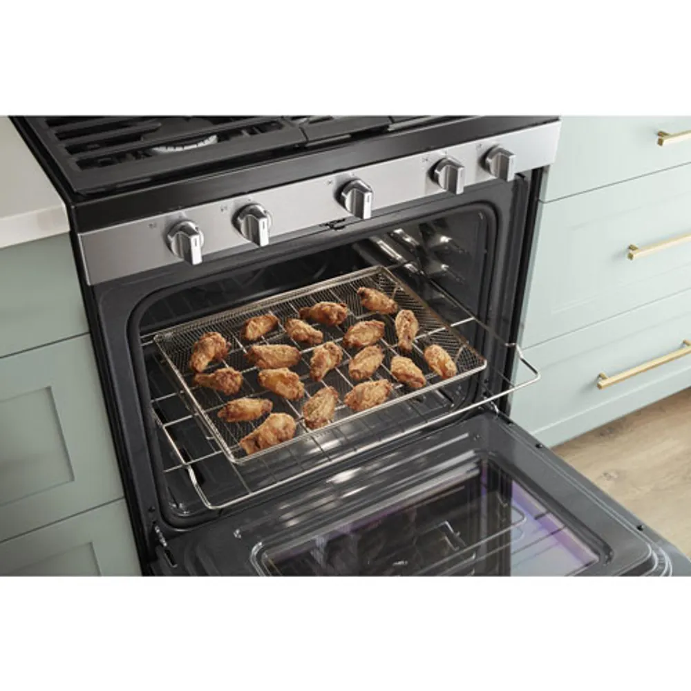 Whirlpool 30" 5.0 Cu. Ft. Self-Clean 5-Burner Gas Air Fry Range (WFG550S0LV) - Black Stainless