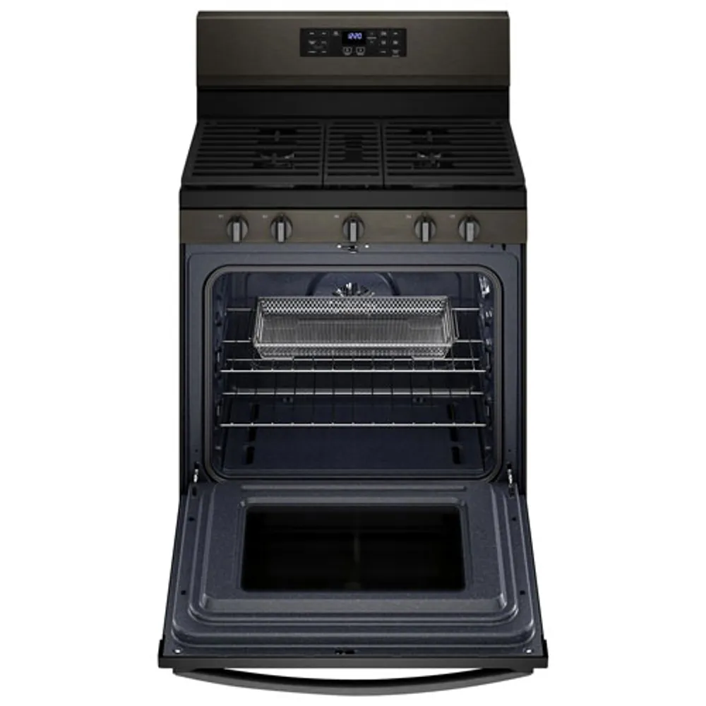 Whirlpool 30" 5.0 Cu. Ft. Self-Clean 5-Burner Gas Air Fry Range (WFG550S0LV) - Black Stainless