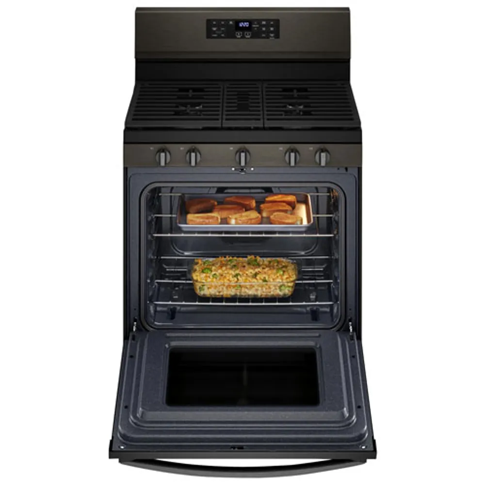 Whirlpool 30" 5.0 Cu. Ft. Self-Clean 5-Burner Gas Air Fry Range (WFG550S0LV) - Black Stainless