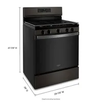 Whirlpool 30" 5.0 Cu. Ft. Self-Clean 5-Burner Gas Air Fry Range (WFG550S0LV) - Black Stainless