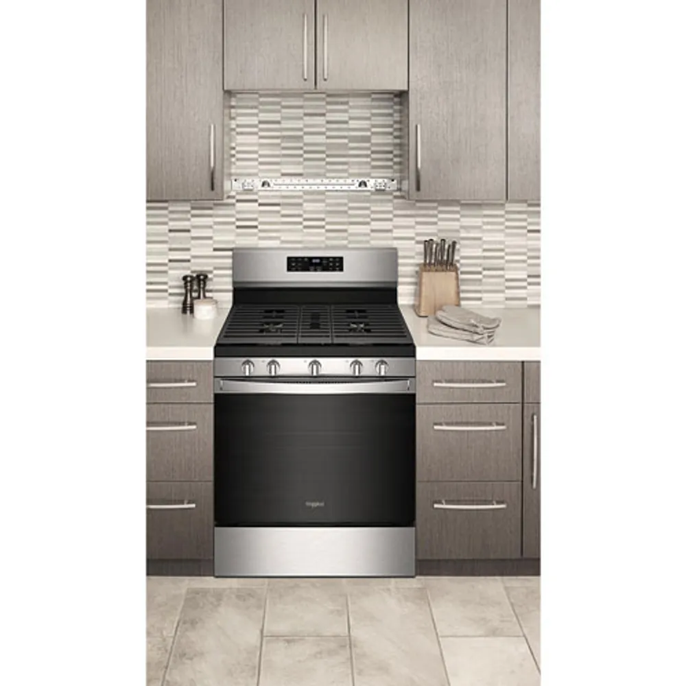 Whirlpool 30" 5.0 Cu. Ft. Self-Clean 5-Burner Gas Air Fry Range (WFG550S0LZ) -Stainless Steel