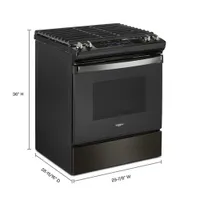 Cuisinière au gaz encastrable à four autonettoyant 5 pi³ 30 po de Whirlpool (WEG515S0LV) - Inox noir