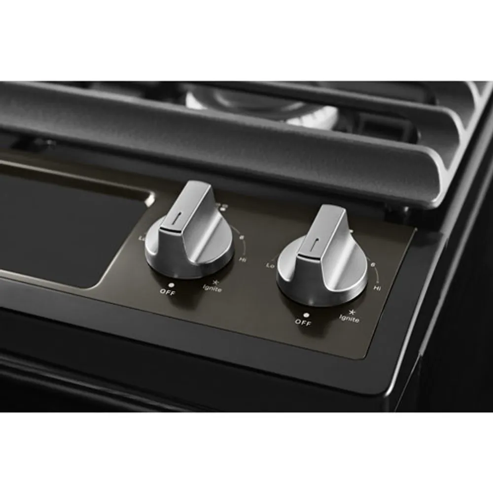 Cuisinière au gaz encastrable à four autonettoyant 5 pi³ 30 po de Whirlpool (WEG515S0LV) - Inox noir