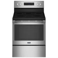 Maytag 30" 5.3 Cu. Ft. Self-Clean 5-Element Freestanding Electric Air Fry Range (YMER7700LZ) - Stainless