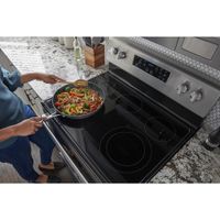 Maytag 30" 5.3 Cu. Ft. Self-Clean 5-Element Freestanding Electric Air Fry Range (YMER7700LZ) - Stainless