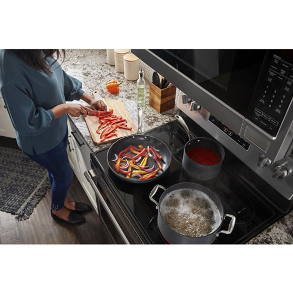 Maytag 30" 5.3 Cu. Ft. Self-Clean 5-Element Freestanding Electric Air Fry Range (YMER7700LZ) - Stainless