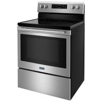 Maytag 30" 5.3 Cu. Ft. Self-Clean 5-Element Freestanding Electric Air Fry Range (YMER7700LZ) - Stainless