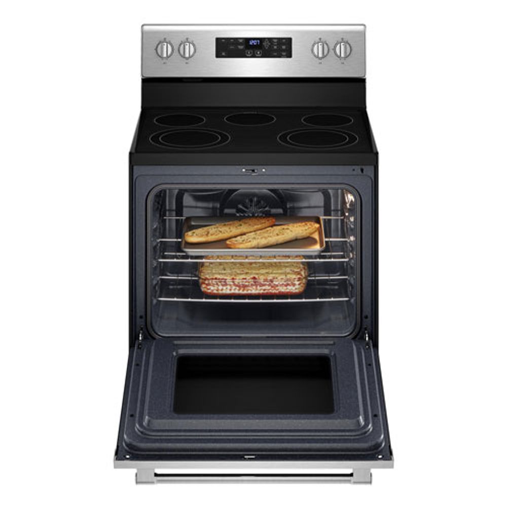 Maytag 30" 5.3 Cu. Ft. Self-Clean 5-Element Freestanding Electric Air Fry Range (YMER7700LZ) - Stainless