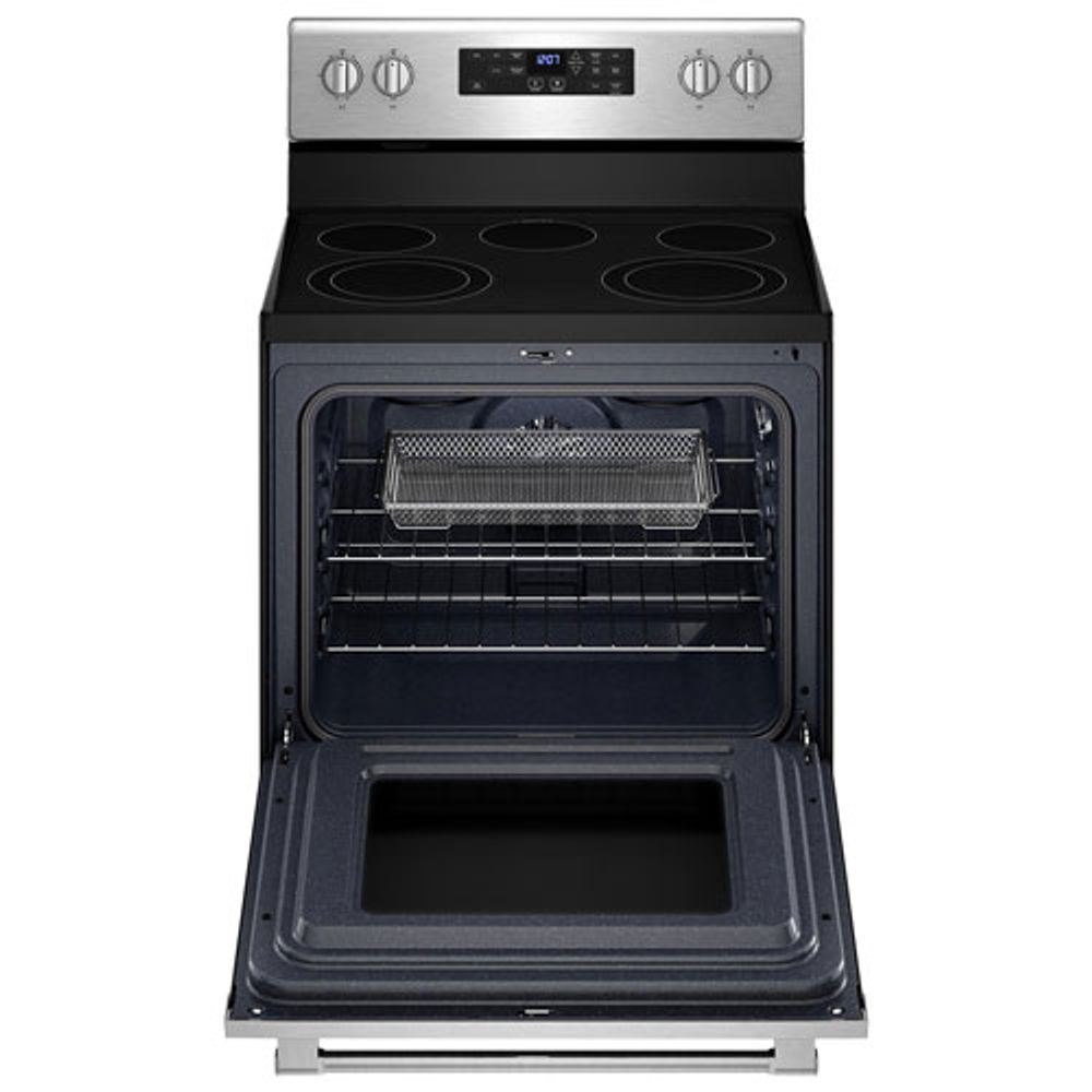 Maytag 30" 5.3 Cu. Ft. Self-Clean 5-Element Freestanding Electric Air Fry Range (YMER7700LZ) - Stainless