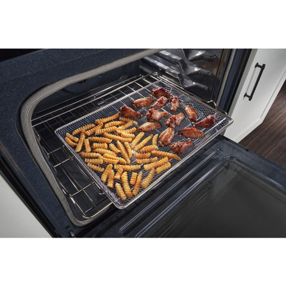 Maytag 30" 5.3 Cu. Ft. Self-Clean 5-Element Freestanding Electric Air Fry Range (YMER7700LZ) - Stainless