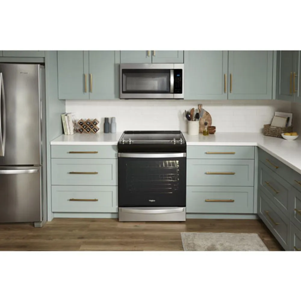 Whirlpool 30" 6.4 Cu. Ft. True Convection 5-Element Slide-In Electric Air Fry Range (YWEE745H0LZ) - Stainless Steel