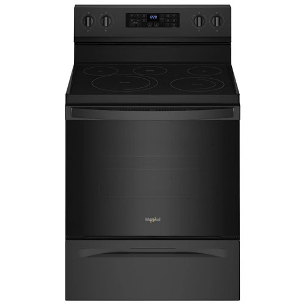 Whirlpool 30" 5.3 Cu. Ft. Fan Convection 5-Element Freestanding Electric Air Fry Range (YWFE550S0LB) - Black