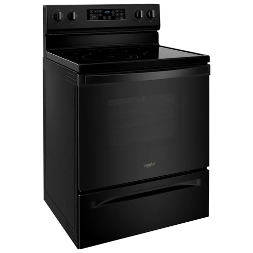 Whirlpool 30" 5.3 Cu. Ft. Fan Convection 5-Element Freestanding Electric Air Fry Range (YWFE550S0LB) - Black