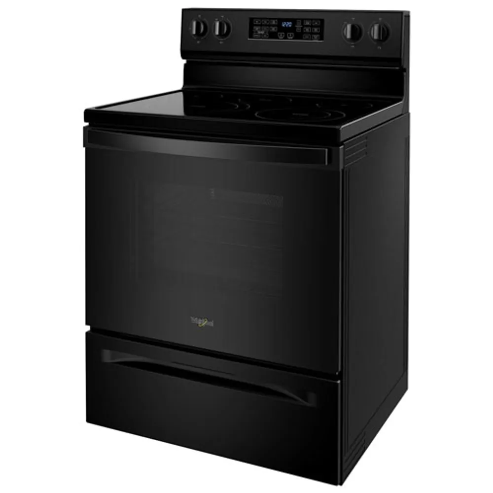 Whirlpool 30" 5.3 Cu. Ft. Fan Convection 5-Element Freestanding Electric Air Fry Range (YWFE550S0LB) - Black