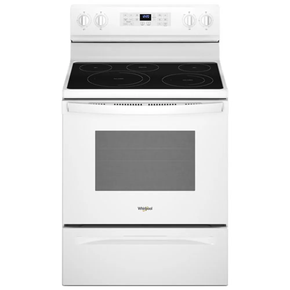 Whirlpool 30" 5.3 Cu. Ft. Fan Convection 5-Element Freestanding Electric Air Fry Range (YWFE550S0LW) - White