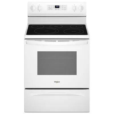 Whirlpool 30" 5.3 Cu. Ft. Fan Convection 5-Element Freestanding Electric Air Fry Range (YWFE550S0LW) - White