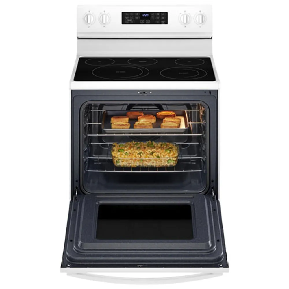 Whirlpool 30" 5.3 Cu. Ft. Fan Convection 5-Element Freestanding Electric Air Fry Range (YWFE550S0LW) - White