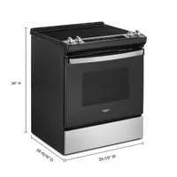 Cuisinière électrique encastrable four autonettoyant 4,8 pi³ 30 po de Whirlpool (YWEE515S0LS) - Inox