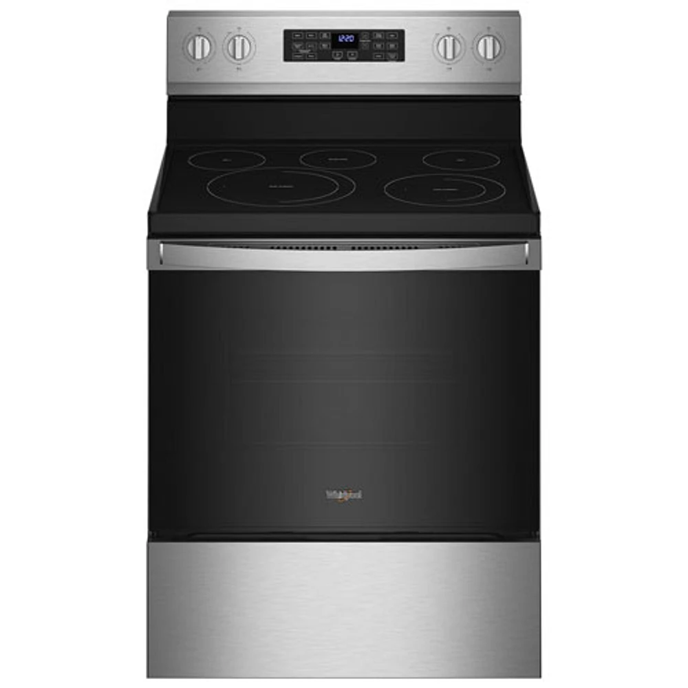 Whirlpool 30" 5.3 Cu. Ft. Fan Convection 5-Element Freestanding Electric Air Fry Range (YWFE550S0LZ) - Stainless Steel