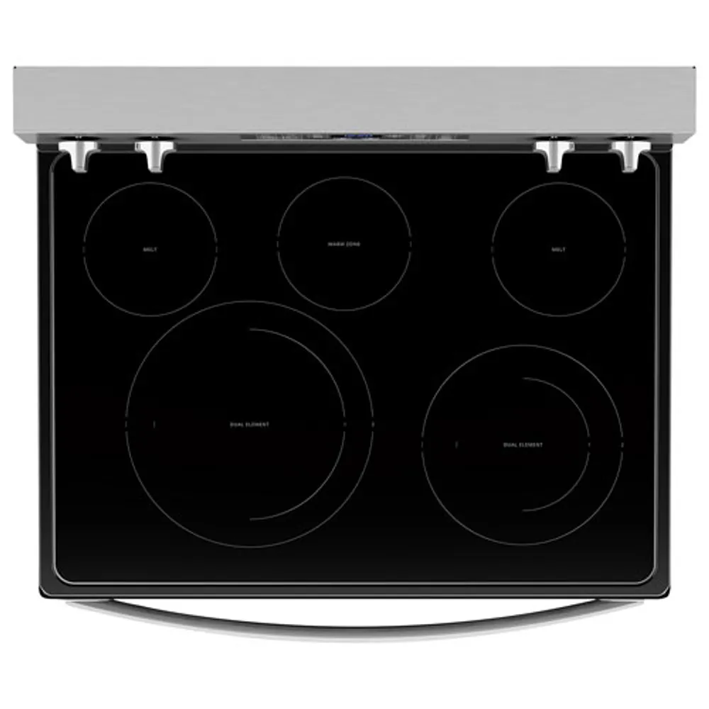 Whirlpool 30" 5.3 Cu. Ft. Fan Convection 5-Element Freestanding Electric Air Fry Range (YWFE550S0LZ) - Stainless Steel