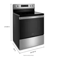 Whirlpool 30" 5.3 Cu. Ft. Fan Convection 5-Element Freestanding Electric Air Fry Range (YWFE550S0LZ) - Stainless Steel