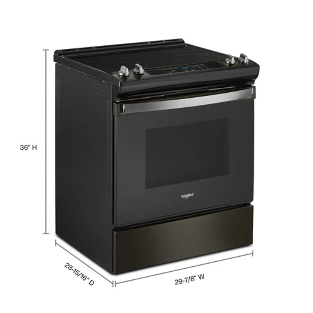 Cuisinière élect. encastrable 30 po four autonett. 30 po 4,8 pi³ Whirlpool (YWEE515S0LB) - Inox noir