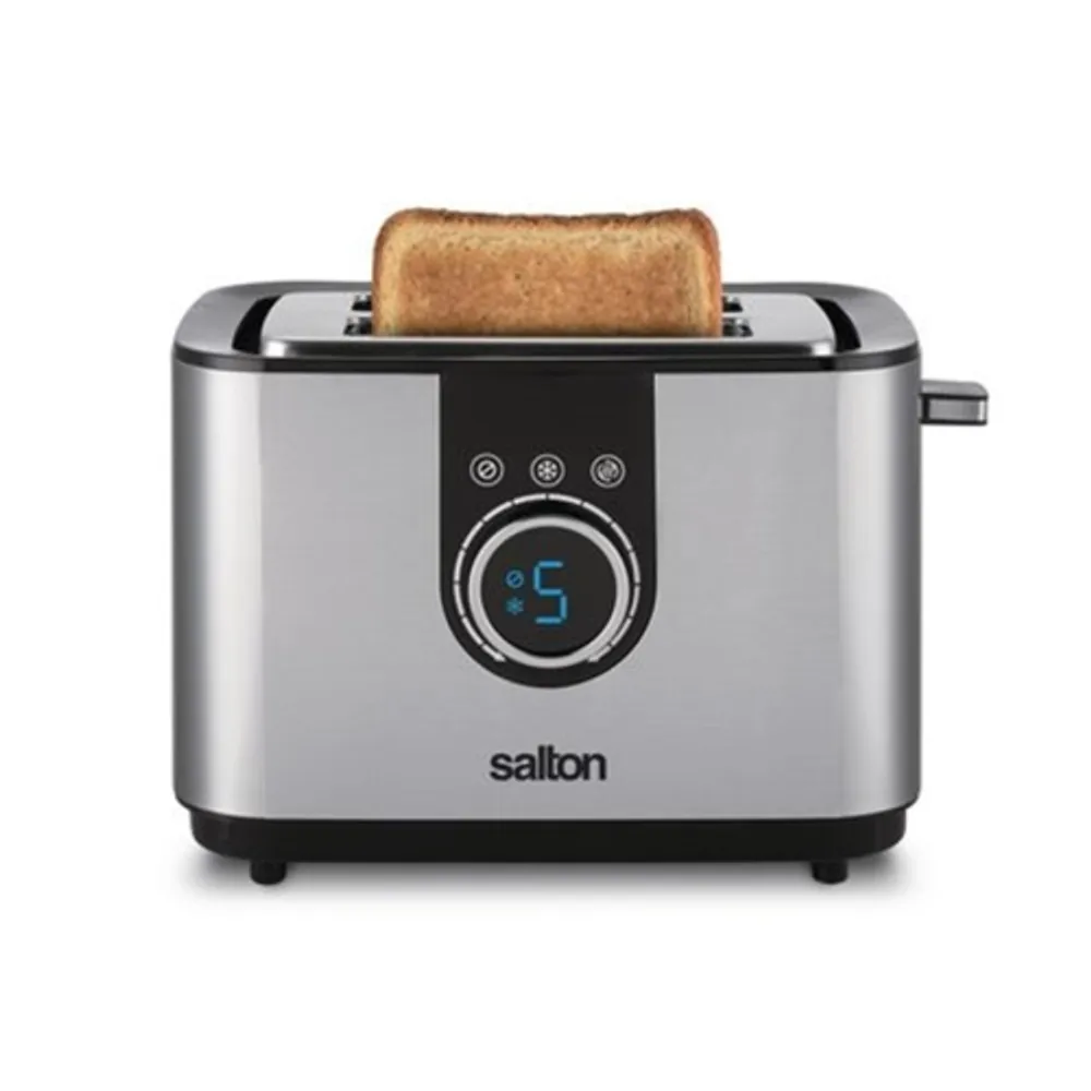 Salton Digital Long Slot 4 Slice Toaster, Stainless Steel