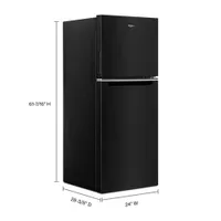 Whirlpool 25" 11.6 Cu. Ft. Top Freezer Refrigerator (WRT112CZJB) - Black