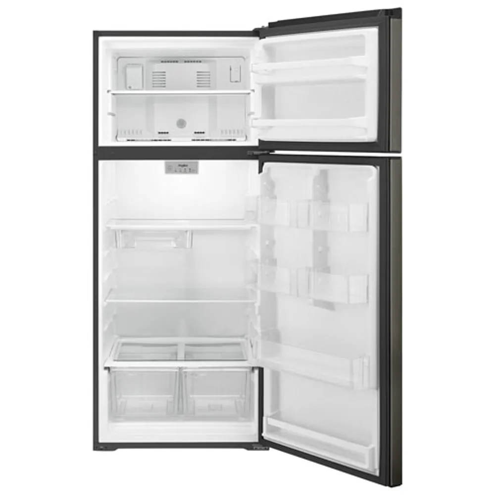 Whirlpool 28" 17.6 Cu. Ft. Top Freezer Refrigerator with LED Lighting (WRT518SZKV) - Black Stainless