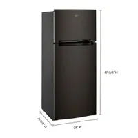 Whirlpool 28" 17.6 Cu. Ft. Top Freezer Refrigerator with LED Lighting (WRT518SZKV) - Black Stainless