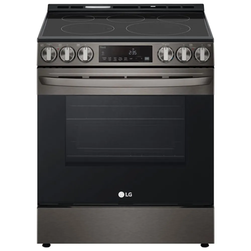 LG 30" 6.3 Cu. Ft. Fan Convection Slide-In Electric Air Fry Range (LSEL6333D) -Black Stainless Steel