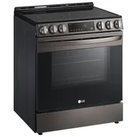 LG 30" 6.3 Cu. Ft. Fan Convection Slide-In Electric Air Fry Range (LSEL6333D) -Black Stainless Steel