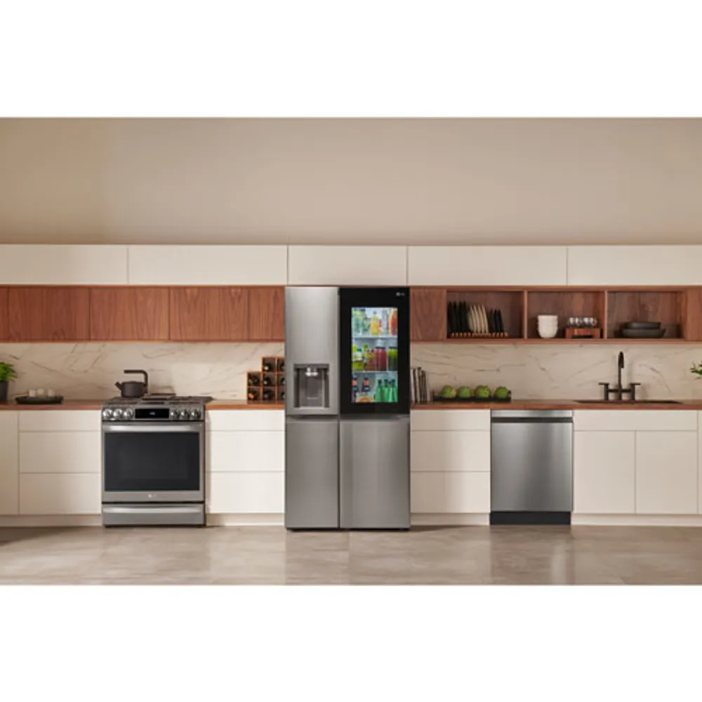 LG 36" 27.1 Cu. Ft. Side-by-Side Refrigerator with Water & Ice Dispenser (LRSOS2706S) - Stainless Steel