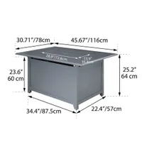 Table-foyer rectangulaire au propane convertible au gaz naturel Gale de Paramount - 55 000 BTU