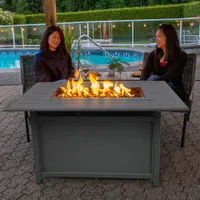 Paramount Gale Propane Gas Rectangle Convertible Fire Pit Table - 55,000 BTU