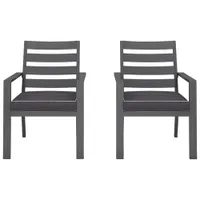 Portofino Powder Coated Aluminum Outdoor Dining Chair - Grey Frames / Grey Cushions