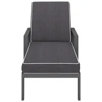 Chaise longue empilable d'extérieur en aluminium au fini pulvérisé Portofino - Ensemble de 2 - Cadres gris/Coussins gris