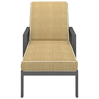Chaise de salle à manger d'extérieur empilable en aluminium au fini pulvérisé Portofino - Ensemble de 2 - Cadres gris/Coussins beiges
