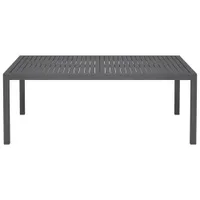 Portofino Powder Coated Aluminum 6-Seating Rectangular Outdoor Dining Table - Grey