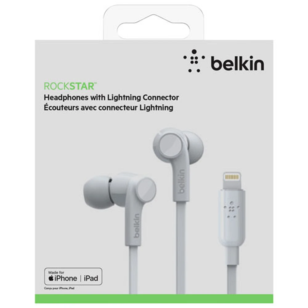 Belkin SoundForm In-Ear Sound Isolating Headphones with Lightning Connector - White
