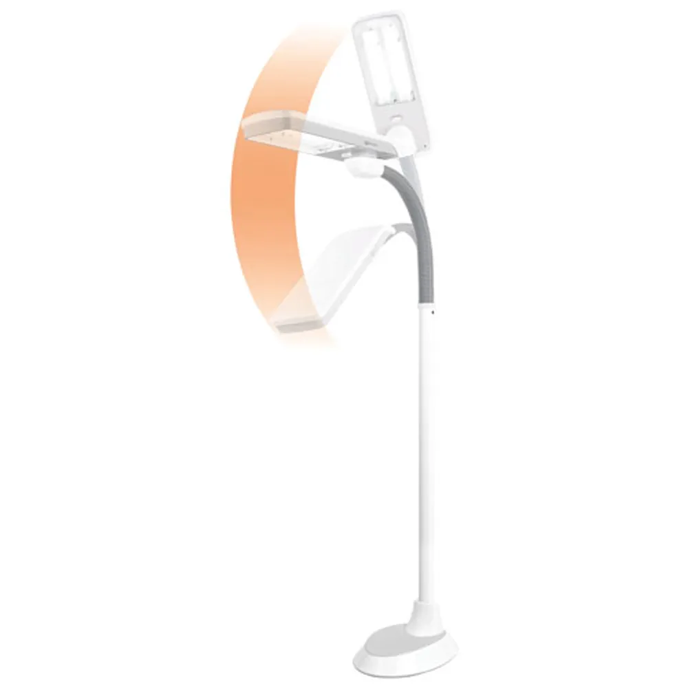 OttLite PivotingShade Traditional LED Floor Lamp - White