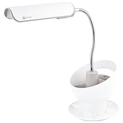 OttLite Craft Space Organizer Traditional LED Desk Lamp - White