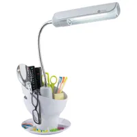 OttLite Craft Space Organizer Traditional LED Desk Lamp - White