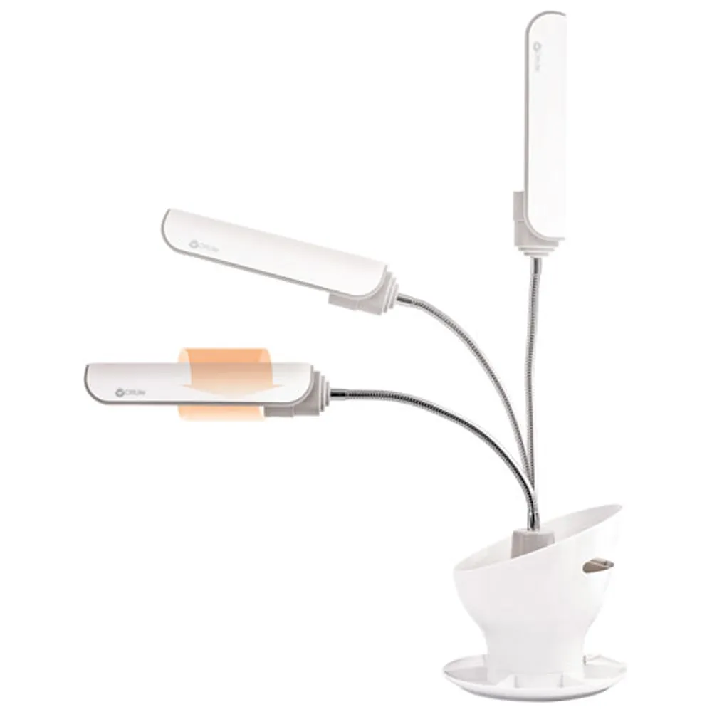 OttLite Craft Space Organizer Traditional LED Desk Lamp - White